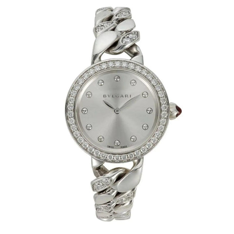 Bulgari 31mm Catene Watch with 18k White Gold and Diamond Link Strap