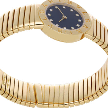 Bulgari Tubogas BB26 18K Yellow Gold Diamond Dial 26mm Ladies Watch Full Set – Assay Jewelers