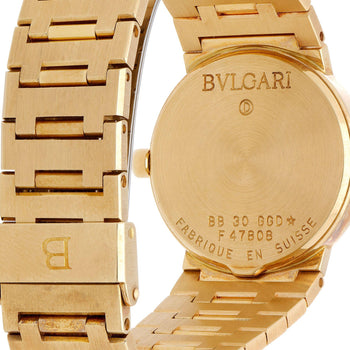 Bvlgari BB30 GD Black Dial 30mm 18K Gold Quartz Watch Box/Papers – Assay Jewelers