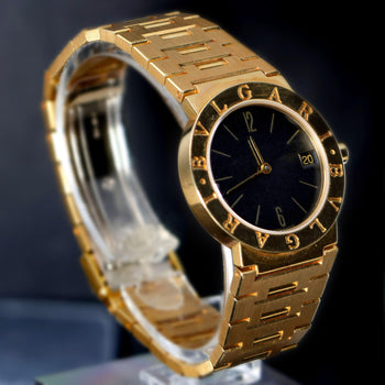 Bvlgari BB30 GD Black Dial 30mm 18K Gold Quartz Watch Box/Papers – Assay Jewelers