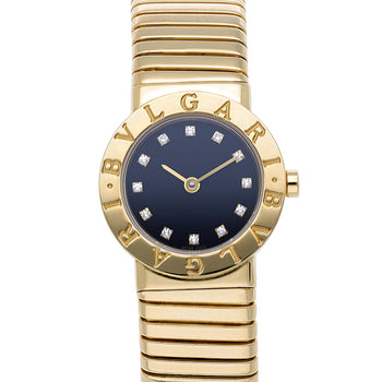 Bvlgari Tubogas BB23 18K Yellow Gold Diamond Dial 26mm Ladies Watch Full Set – Assay Jewelers
