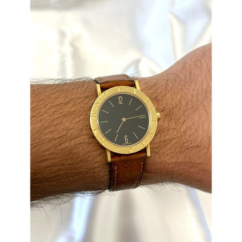 Bvlgari Vintage Mens Watch Ref. BB30 GI in 18K Yellow Gold & Leather Strap – Assay Jewelers