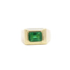Carat Emerald-Cut Emerald Mens Ring in 18K Gold