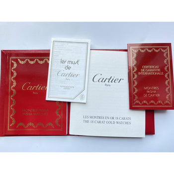 Cartier 36mm Pasha Men's Watch with Diamond Cage and Brown Leather Strap – Assay Jewelers