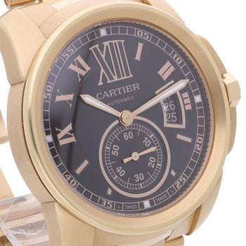 Cartier Calibre de Cartier W7100040 Chocolate Dial 18K Rose Gold Watch Full Set – Assay Jewelers