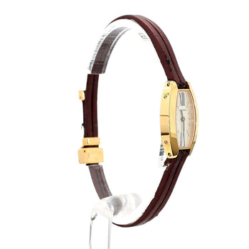 Cartier Mini Tonneau Lanieres 2592 18K Rose Gold Burgundy Strap Quartz Watch – Assay Jewelers