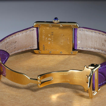 Cartier Must de Cartier Tank 2415 Japan Limited Purple Checkerboard Dial Vermeil – Assay Jewelers