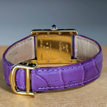 Cartier Must de Cartier Tank 2415 Japan Limited Purple Checkerboard Dial Vermeil – Assay Jewelers