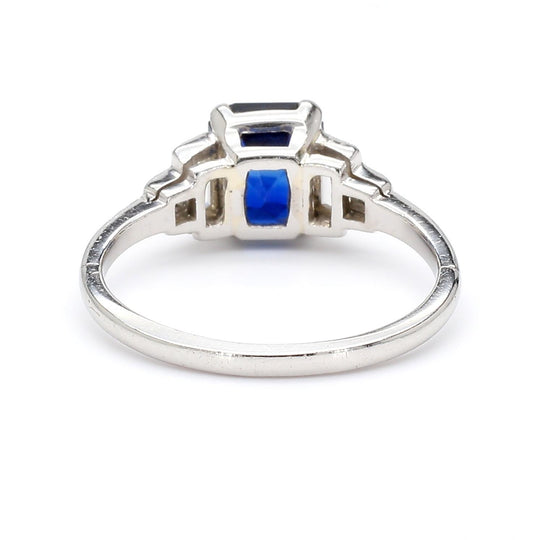 Cartier Paris Art Deco Royal Blue 2.3 Carat No Heat Sapphire and Diamond Ring