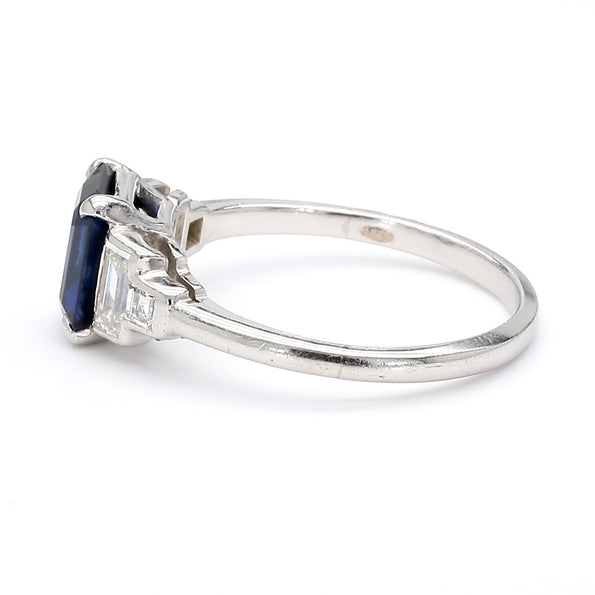 Cartier Paris Art Deco Royal Blue 2.3 Carat No Heat Sapphire and Diamond Ring