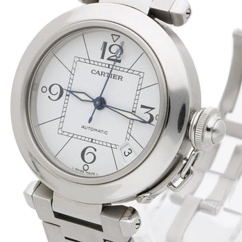 Cartier Pasha C W31074M7 35mm Steel White Arabic Dial Automatic Full Set Watch – Assay Jewelers