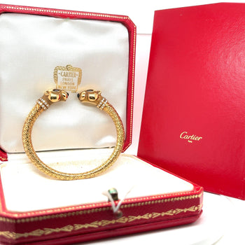 Cartier Signed 18k Gold Double Headed Panthere Bangle With Original Box/Papers – Assay Jewelers