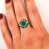 Cartier Signed Art Deco Colombian Emerald Onyx & Diamond Platinum Ring