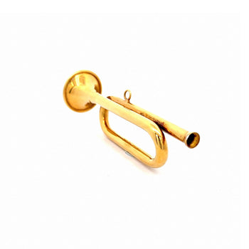 Cartier Signed Gold Plated Sterling Silver Bugle Trumpet Horn Pendant Charm – Assay Jewelers