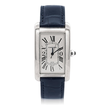 Cartier Tank Americaine 1741 White Gold Automatic Watch 20 Years Service Edition – Assay Jewelers