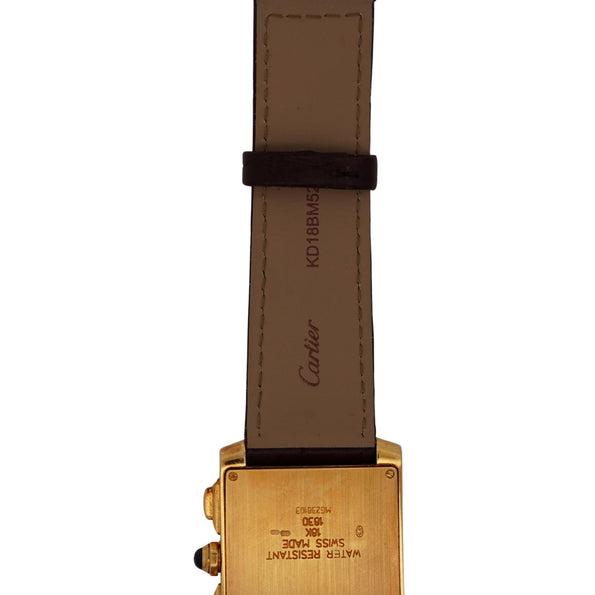 Cartier Tank Francaise Chronograph XL 1830 18K Gold Leather Watch