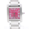Cartier Tank Francaise Raspberry Rose Dial Christmas Edition Watch Full Set