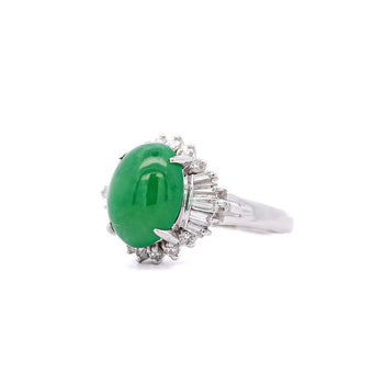 Certified 5.16 Carat Fei Cui Type A Jadeite Jade and Diamond Cocktail Ring – Assay Jewelers