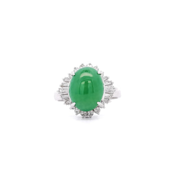 Certified 5.16 Carat Fei Cui Type A Jadeite Jade and Diamond Cocktail Ring – Assay Jewelers