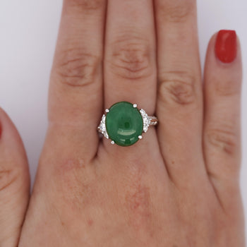 Certified Untreated 8.14 Carat Jadeite Jade A Fei Cui Platinum Ring – Assay Jewelers