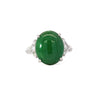 Certified Untreated 8.14 Carat Jadeite Jade A Fei Cui Platinum Ring