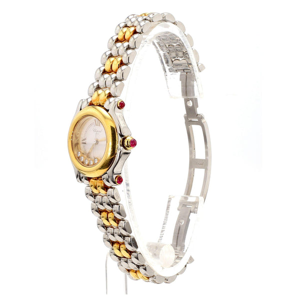 Chopard Happy Sport 8246 Two-Tone Floating Diamond and Ruby 1990 Vintage Watch