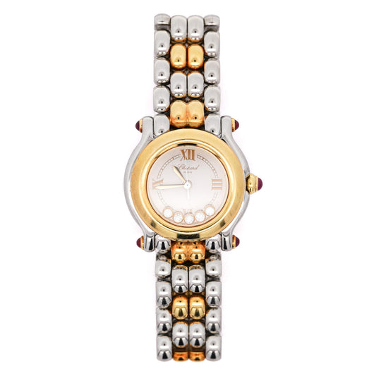 Chopard Happy Sport 8246 Two-Tone Floating Diamond and Ruby 1990 Vintage Watch