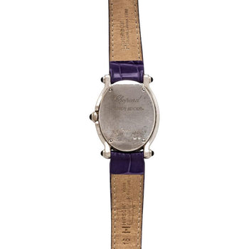 Chopard Happy Sport Floating Diamond & Diamond Bezel Purple Leather Strap Watch – Assay Jewelers