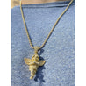 Custom-made 10K Gold Diamond Baby Cherub Angel Rosary Pendant