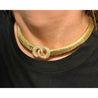 Diamond Interlocking Double Circle Flexible Choker in 18k Gold