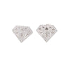 Diamond Shaped 2 CTTW Diamond Stud in 18K White Gold Earrings