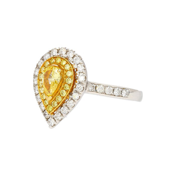EGL Certified 1.05 Carat Fancy Vivid Yellow Diamond Pear Shape Ring – Assay Jewelers