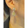 EGL Certified 5.68 Carat Multi Cut White & Yellow Diamond Inverse Dangle Earring