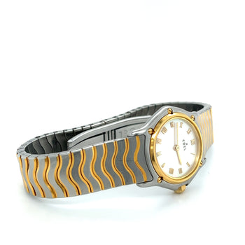 Ebel 1057901 Sport Classique Stainless Steel & 18K Gold Bezel Ladies Watch with Mother of Pearl Dial – Assay Jewelers