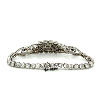 Edwardian Era 20 Carat Old Euro Cut Diamond Bracelet In Platinum Setting – Assay Jewelers
