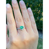 Fancy Cut Natural Colombian Emerald Ring 18k White gold