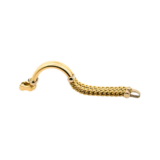 Fracarri Signed 18K Gold Half Bangle Half Chain Bracelet Sapphire Clasp