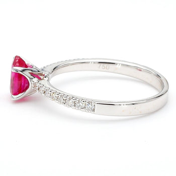GIA 1.25 Carat Burma Ruby & Pave Diamond 18K White Gold Ring – Assay Jewelers