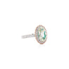 GIA 3.3 Carat Fancy Green-Yellow Oval Diamond Halo 18K Gold Ring