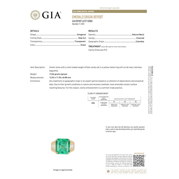 GIA 8.64 Ct Colombian Emerald & Diamond Men's Ring 18K Gold