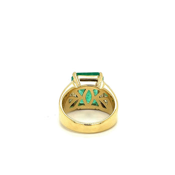 GIA 8.64 Ct Colombian Emerald & Diamond Men's Ring 18K Gold – Assay Jewelers