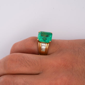 GIA 8.64 Ct Colombian Emerald & Diamond Men's Ring 18K Gold – Assay Jewelers