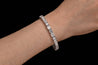 GIA Cert. 22 Carat Emerald & Round Lab Diamond Tennis Bracelet 18K White