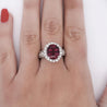 GIA Cert. 5.52 Carat Rubellite and Diamond Halo Filigree Ring