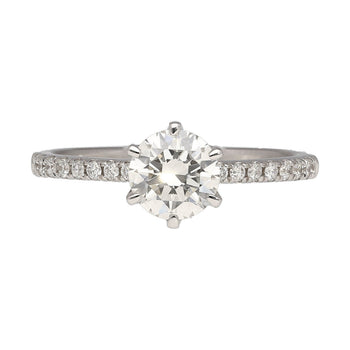 GIA Certified 0.51 Carat Round Cut Diamond 18K White Hidden Halo Engagement Ring – Assay Jewelers