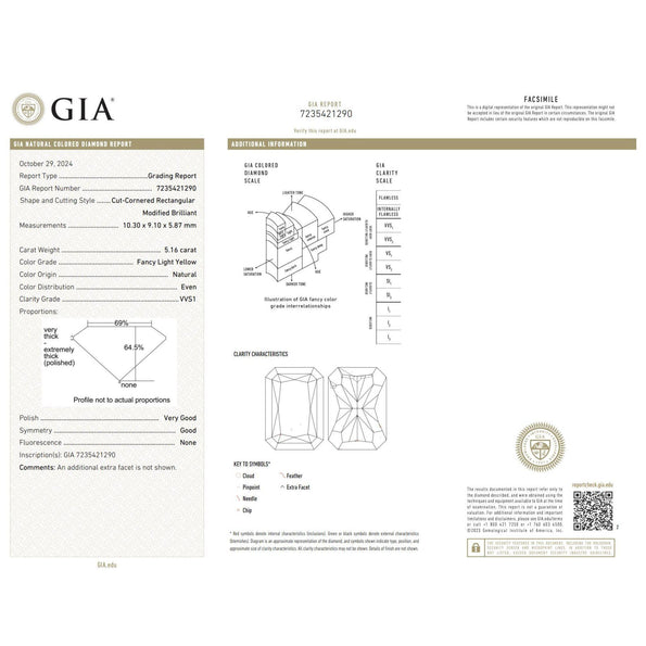 GIA Certified 10.52 Carat Fancy Light Yellow Radiant Cut Diamond Pair Loose