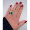 GIA Certified 11 Carat Bluish Green Pear-Cut Tourmaline & Baguette Diamond Ring