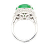 GIA Certified 14.68 Carat Grade A Jadeite Jade Ring with Diamond in 18K Gold