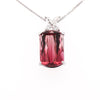 GIA Certified 18.61 Carat Pink Tourmaline & Floral Diamond Pendant Necklace