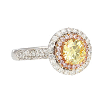 GIA Certified 1.01 Carat Round Cut Fancy Yellow Diamond Ring – Assay Jewelers